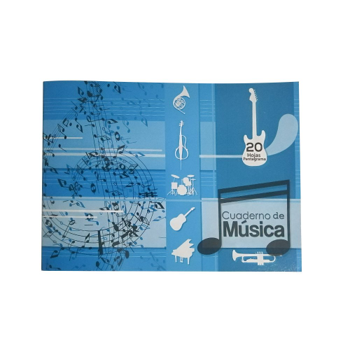 CUADERNO DE MUSICA 20 HOJAS PENTAGRAMA