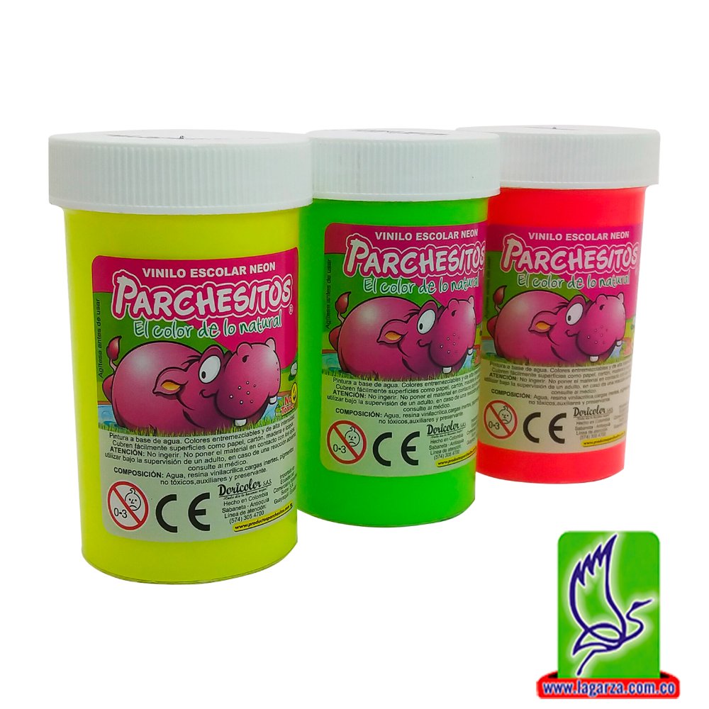VINILO FLUOR/NEON PARCHESITOS X125