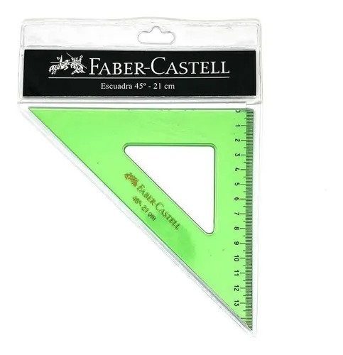 ESCUADRA FABER CASTELL 45/21 VERDE