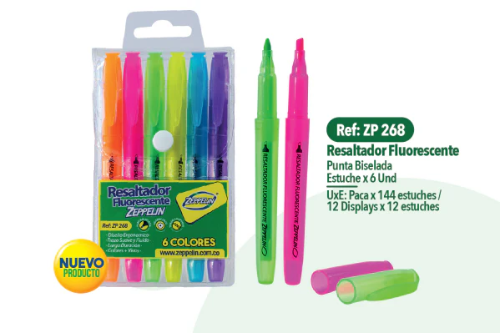 RESALTADOR FLUORESCENTE ZEPPELIN ZP268 X6