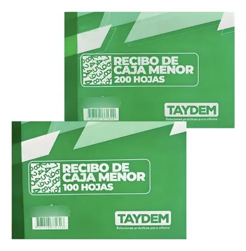 TALONARIO RECIBO CAJA MENOR X200 TAYDEM