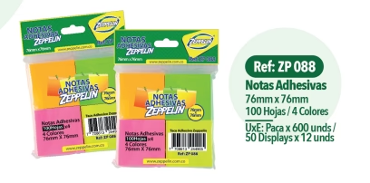 NOTAS ADHESIVAS PEQUEÑAS X4 ZEPPELIN REF ZP088