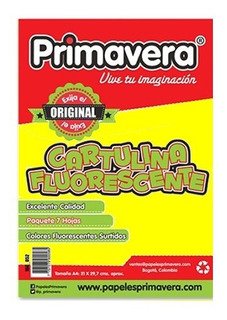 CARTULINA FLOURECENTE PRIMAVERA 1/8