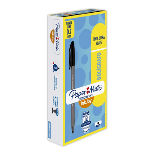 BOLIGRAFO KILOM 100 NEGRO PUNTA FINA X12 0.7 MM