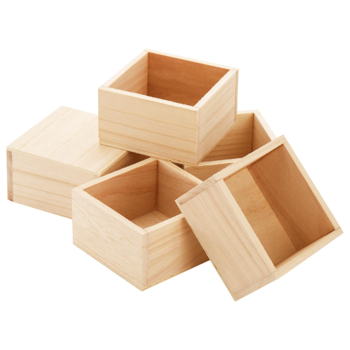MADERA CAJA CUADRADA PEQUEÑA TIPO ESTIBA