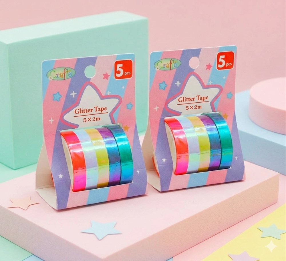 Set Cinta Glitter Adhesiva