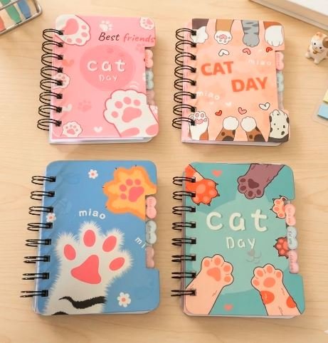 Mini libreta patita de gatos