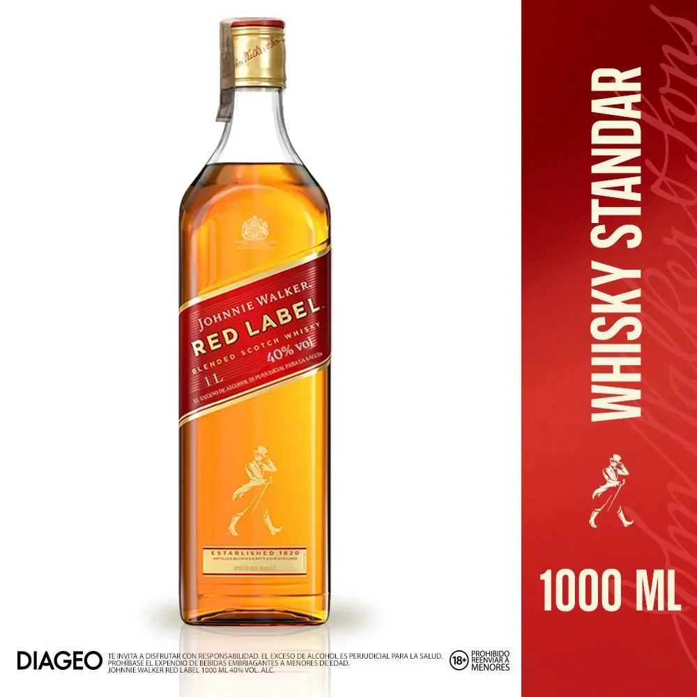 Whisky Red Label Johnnie Walker Botella x 1000 ml