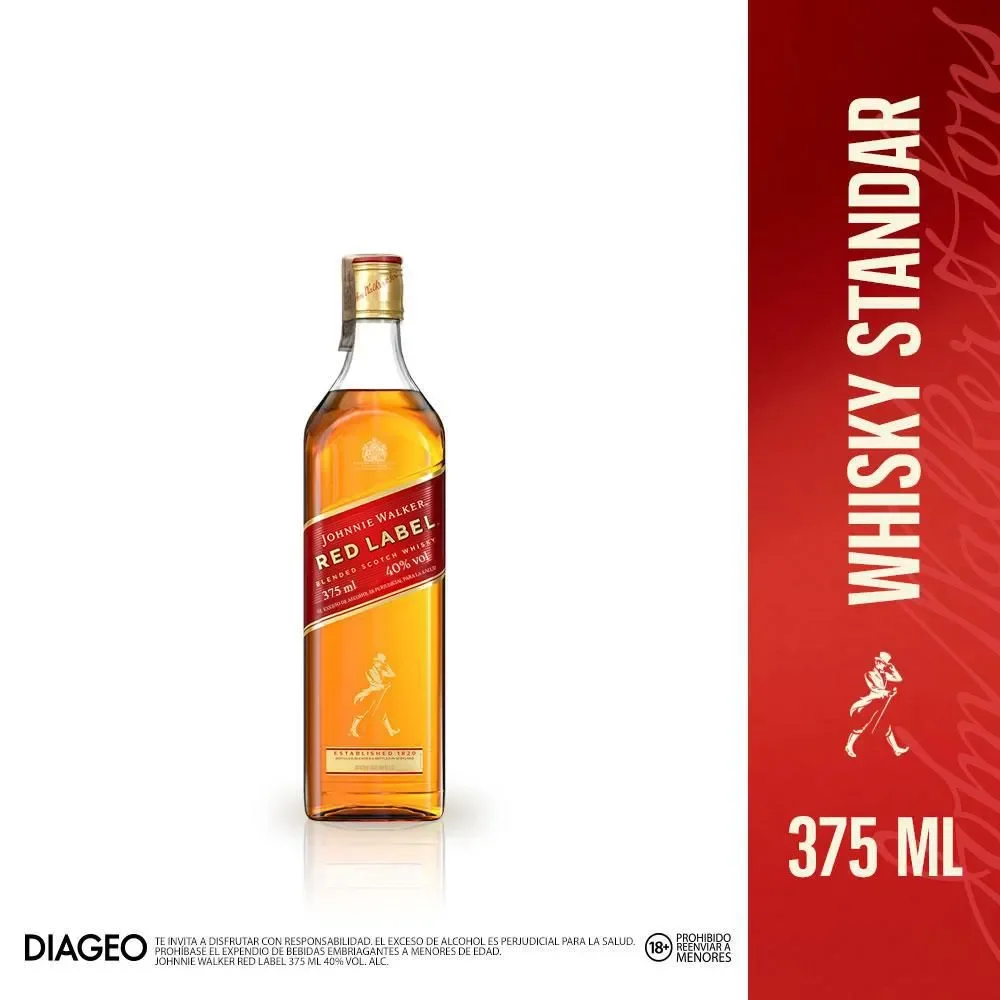 Whisky Red Label Johnnie Walker Botella x 375 ml