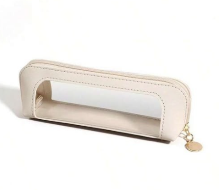 PORTA BROCHAS DE SEMICUERO BLANCO