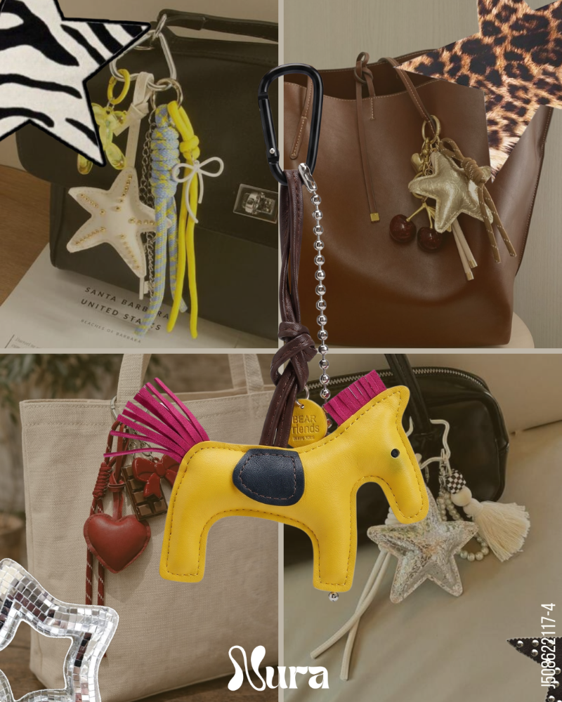 LLAVERO DE SEMICUERO PONY AMARILLO
