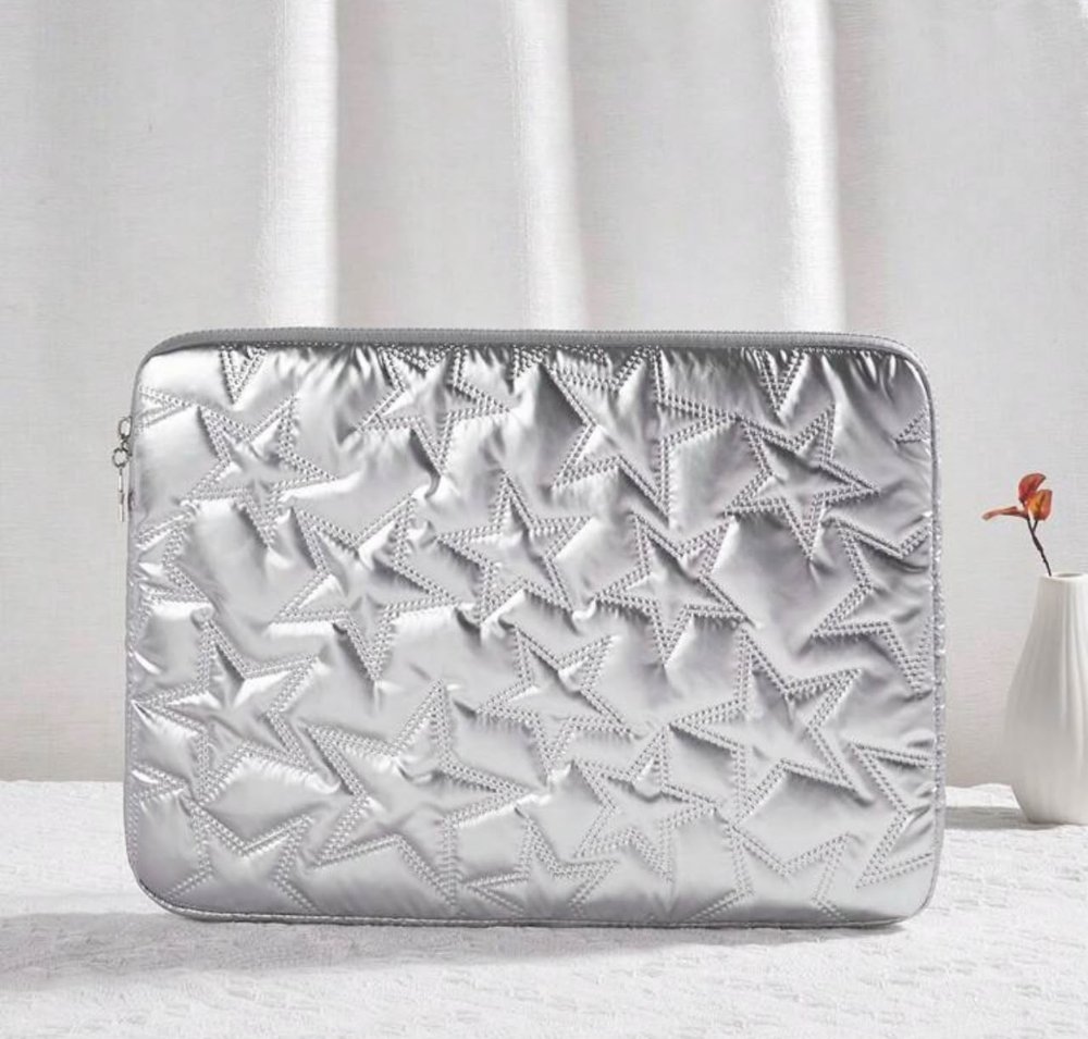 PORTA LAPTOP DE ESTRELLA PLATEADO DE 13 PULGADAS