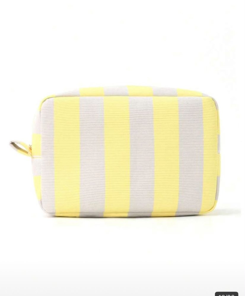 PORTA COMESTICO DE RAYAS AMARILLO CON BLANCO
