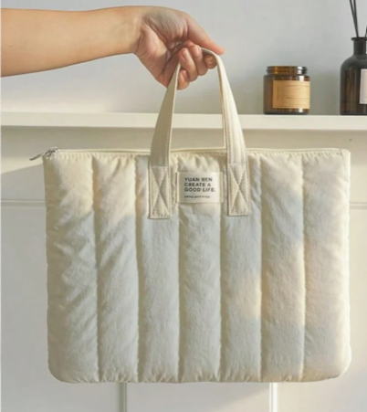 BOLSO DE LAPTOP CON ASA BLANCO