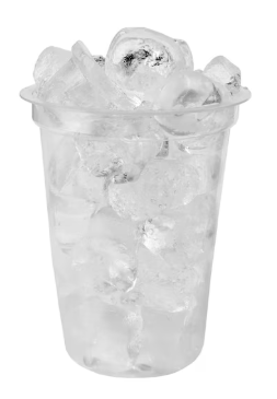 Vaso con hielo