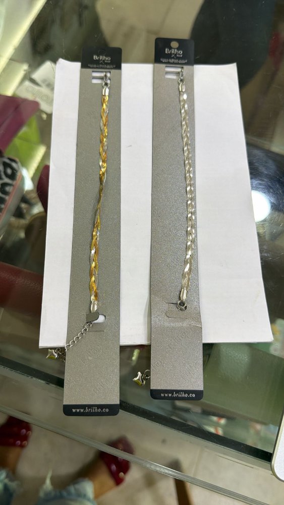 pulsera plata y tres oro