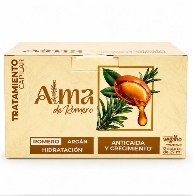 CAJA SACHET MASCARILLA ALMA ROMERO Y ARGAN 27ML X 12UND