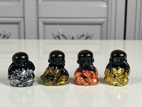 BUDAS NEGROS ORO COBRE DORADO X 4