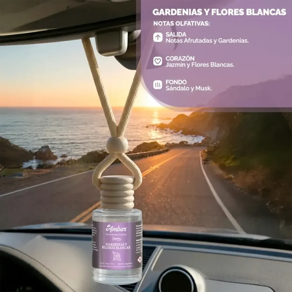 Auto AMBAR Gardenias y Flores Blancas