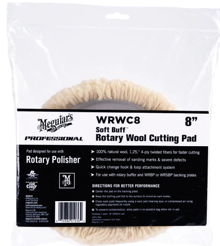 PROFESSIONAL SOFT BUFF ROTARY WOOL CUTTING PAD 8”
