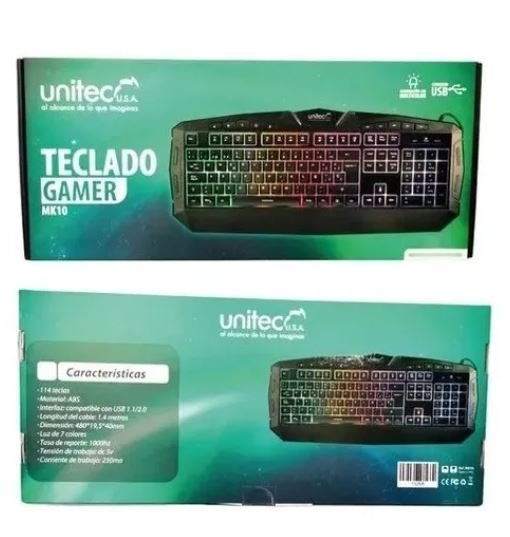 Teclado Gamer Con Luz De 7 Colores Unitec Mk10