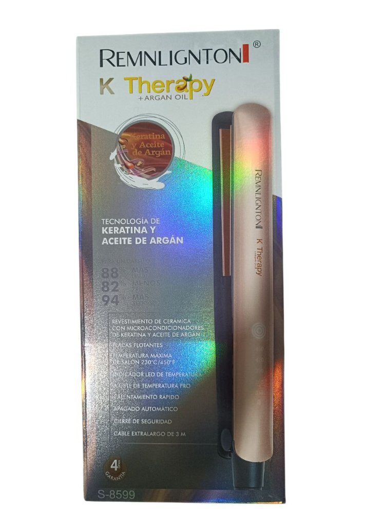 Plancha Remnlignton Keratin Therapy Aceite Argan