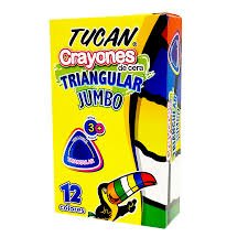 CRAYONES TRIANGULARES JUMBO TUCAN 12 COLORES