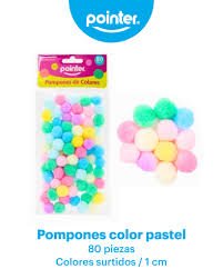 POMPONES GRANDES DE COLORES PASTEL