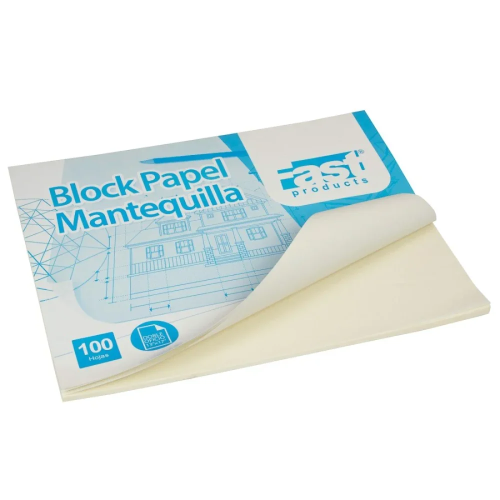 PAPEL  MANTEQUILLA TAMAÑO OFICIO EN BLOCK