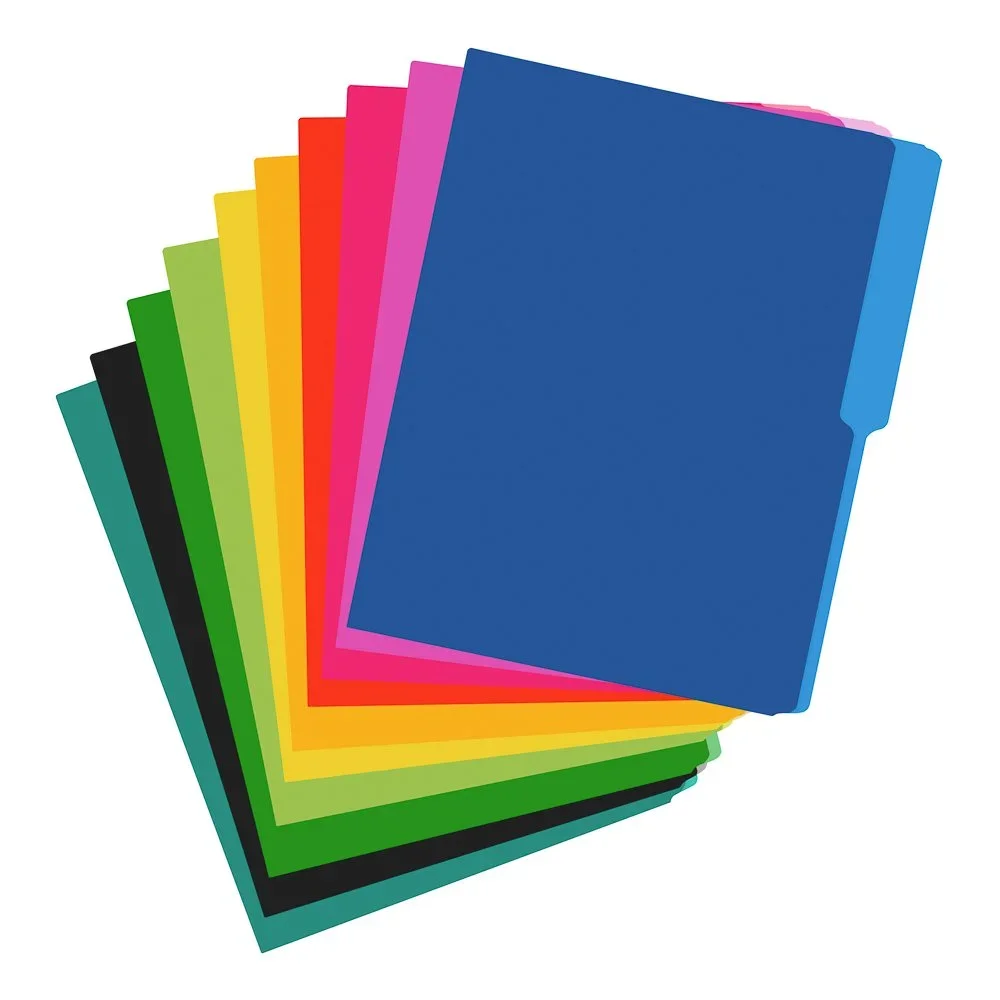 FOLDER DE COLORES TAMAÑO CARTA Y OFICIO