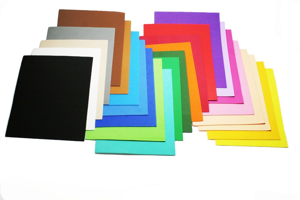 HOJAS FOAMY COLORES VARIADOS LISA
