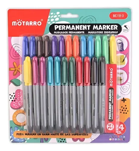 MARCADORES ESN ESTUCHE PERMANENTES DE 12 COLORES