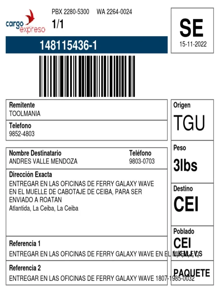 GUIA CLIENTE NUEVO CARGO EXPRESS
