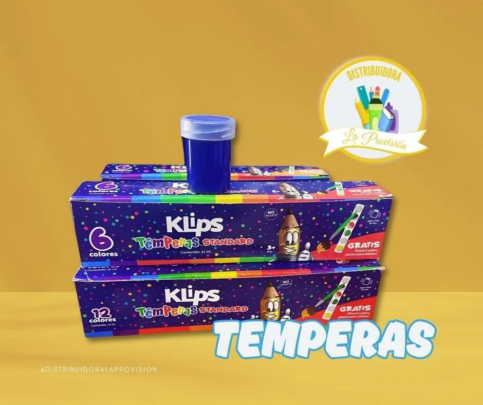 TEMPERAS KLIPS 6 COLORES