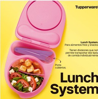 Lunch System Rosa cubiertos Morados