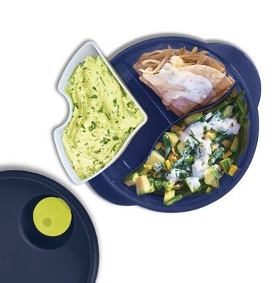 Plato Crystalflash con Divisiones Azul