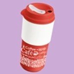 Eco vaso to go Rojo/Blanco Café