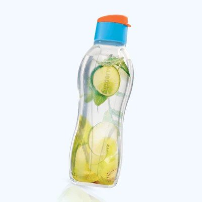 Eco twist 1L Traslúcido sello Celeste/Naranja