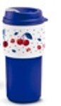 Eco vaso to go Azul/Blanco Cerezas