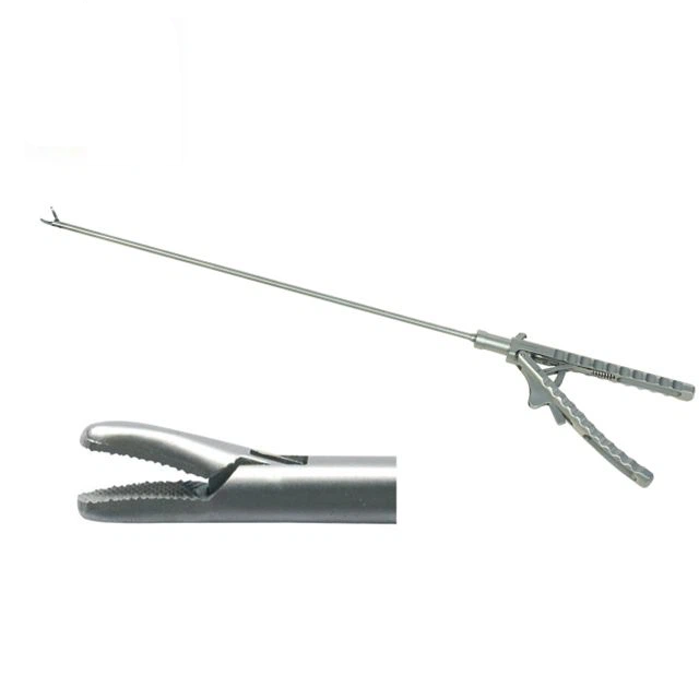 Portaguajas Laparoscopico 5mm Curvo Con Mango Recto