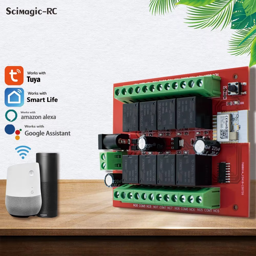 Módulo WiFi Tuya 8 Canales 12V