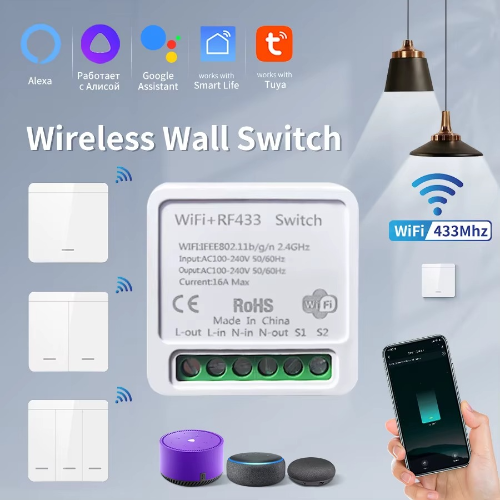 Interruptor de Luz Inteligente | WiFi + RF 433MHz