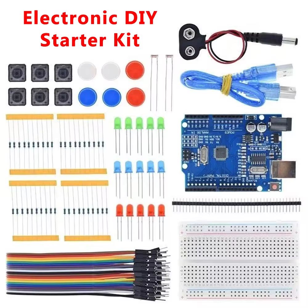 Kit Educativo de Programación y Electrónica DIY | Placa R3 + Protoboard + Cables Dupont