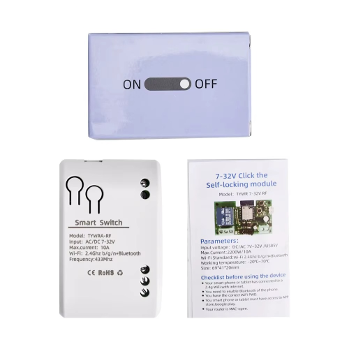 Módulo Interruptor Inteligente 1CH WiFi + RF | 10A | eWeLink | DIY 85-250V
