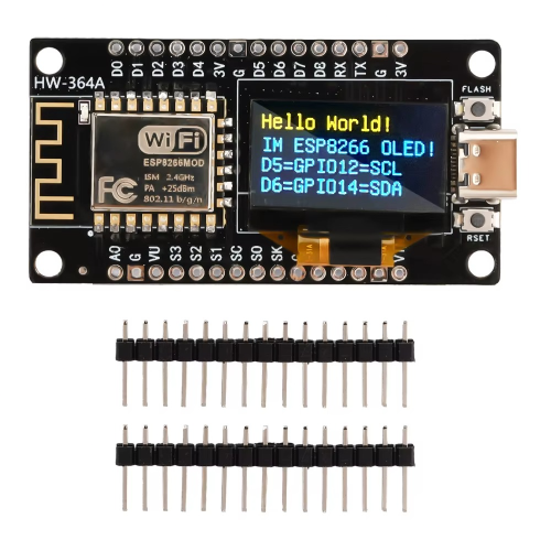 NodeMCU ESP8266 ESP-12F con Pantalla OLED 0.96” | WiFi | USB Tipo-C