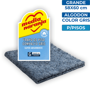 Trapo de Piso Gris MEDIA NARANJA - Grande