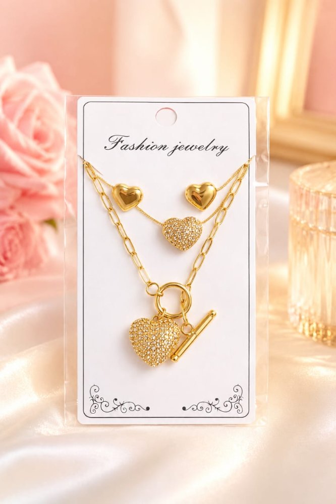 Set De Collar Y Arete En covergold