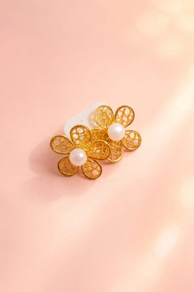 Aretes Floral En Covergold