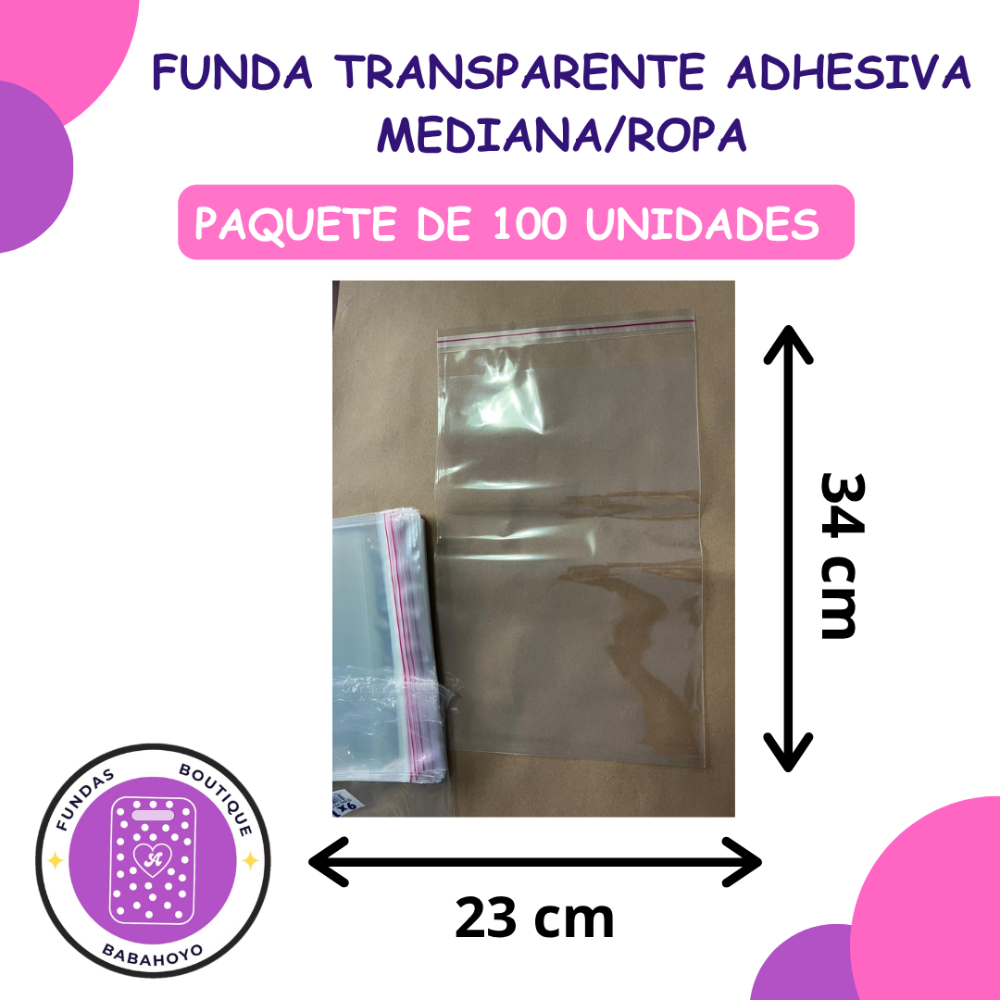 Transparente Adhesiva/Mediana Ropa