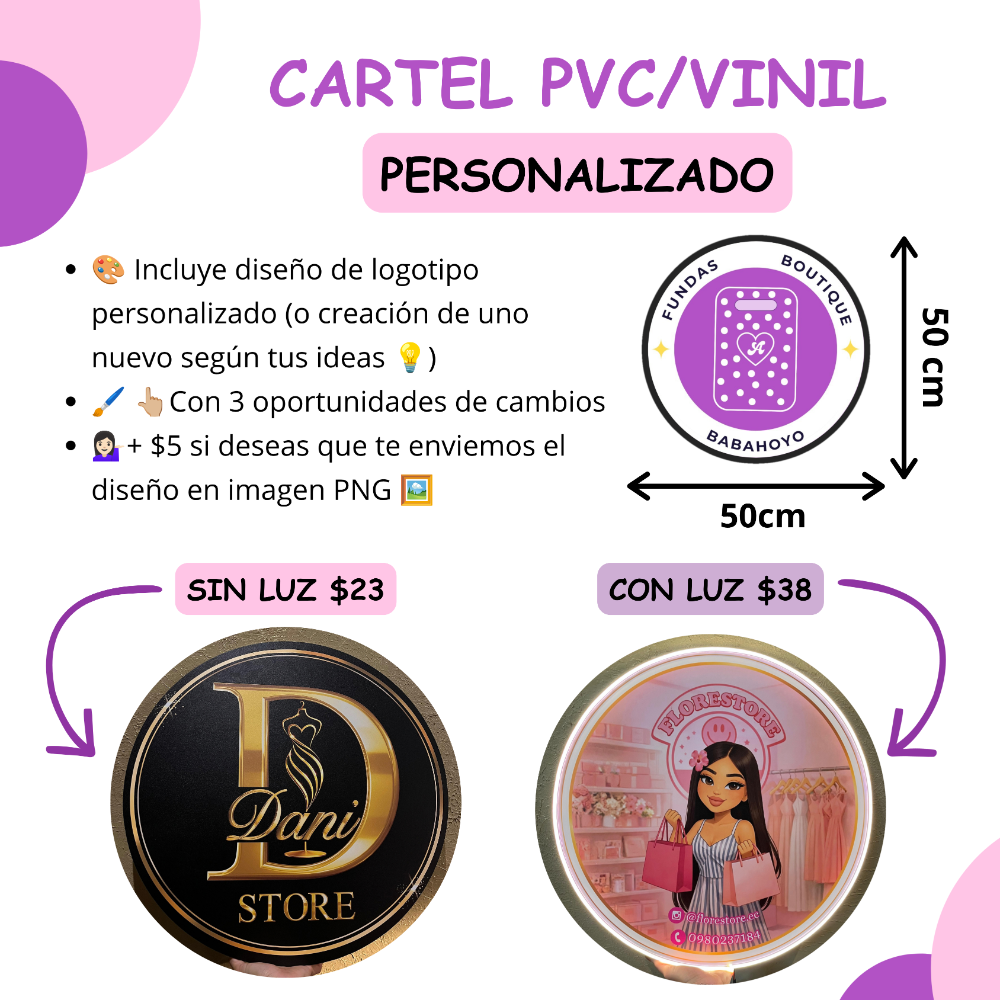 Cartel PVC/VINIL 50.CM